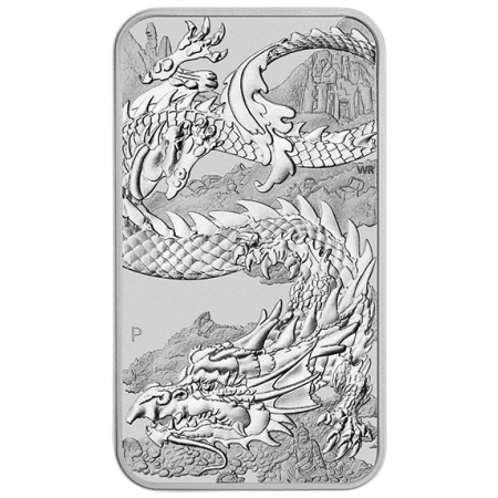 Image of 1oz 2023 Perth Mint Dragon Silver Rectangular Coin