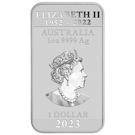 1oz 2023 Perth Mint Dragon Silver Rectangular Coin Image of 1oz 2023 Perth Mint Dragon Silver Rectangular Coin