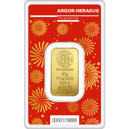 10g Argor-Heraeus Gold '2024 YEAR OF DRAGON' Minted Bar (w/Assay) Image of 10g Argor-Heraeus Gold '2024 YEAR OF DRAGON' Minted Bar (w/Assay)