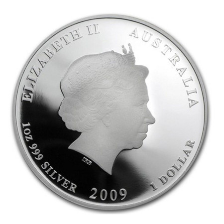 Australian Lunar Series II 2009 Coloured Ox 1oz Silver Uncirculated Coin Image of Australian Lunar Series II 2009 Coloured Ox 1oz Silver Uncirculated Coin