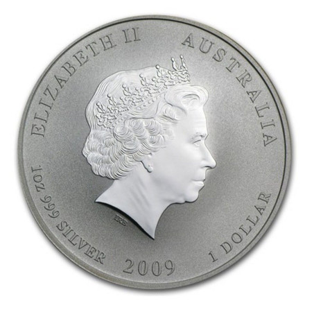Australian Lunar Series II 2009 Coloured Ox 1oz Silver Uncirculated Coin Image of Australian Lunar Series II 2009 Coloured Ox 1oz Silver Uncirculated Coin
