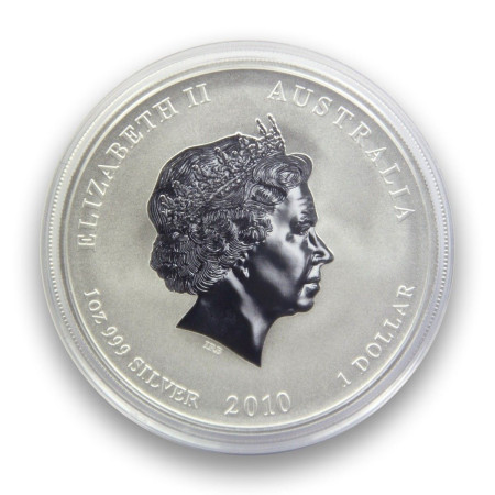 1 Oz Australian Year of the Tiger .999% Fine Silver Coin (2010) Series II Image of 1 Oz Australian Year of the Tiger .999% Fine Silver Coin (2010) Series II
