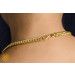 Image of Gold Cuban Link Twisted Chain Necklace 24k, 999%, 2mm, 48cm, 129.3 gram