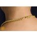 Image of Gold Cuban Link Twisted Chain Necklace 24k, 999%, 2mm, 47.6cm, 129.9 gram